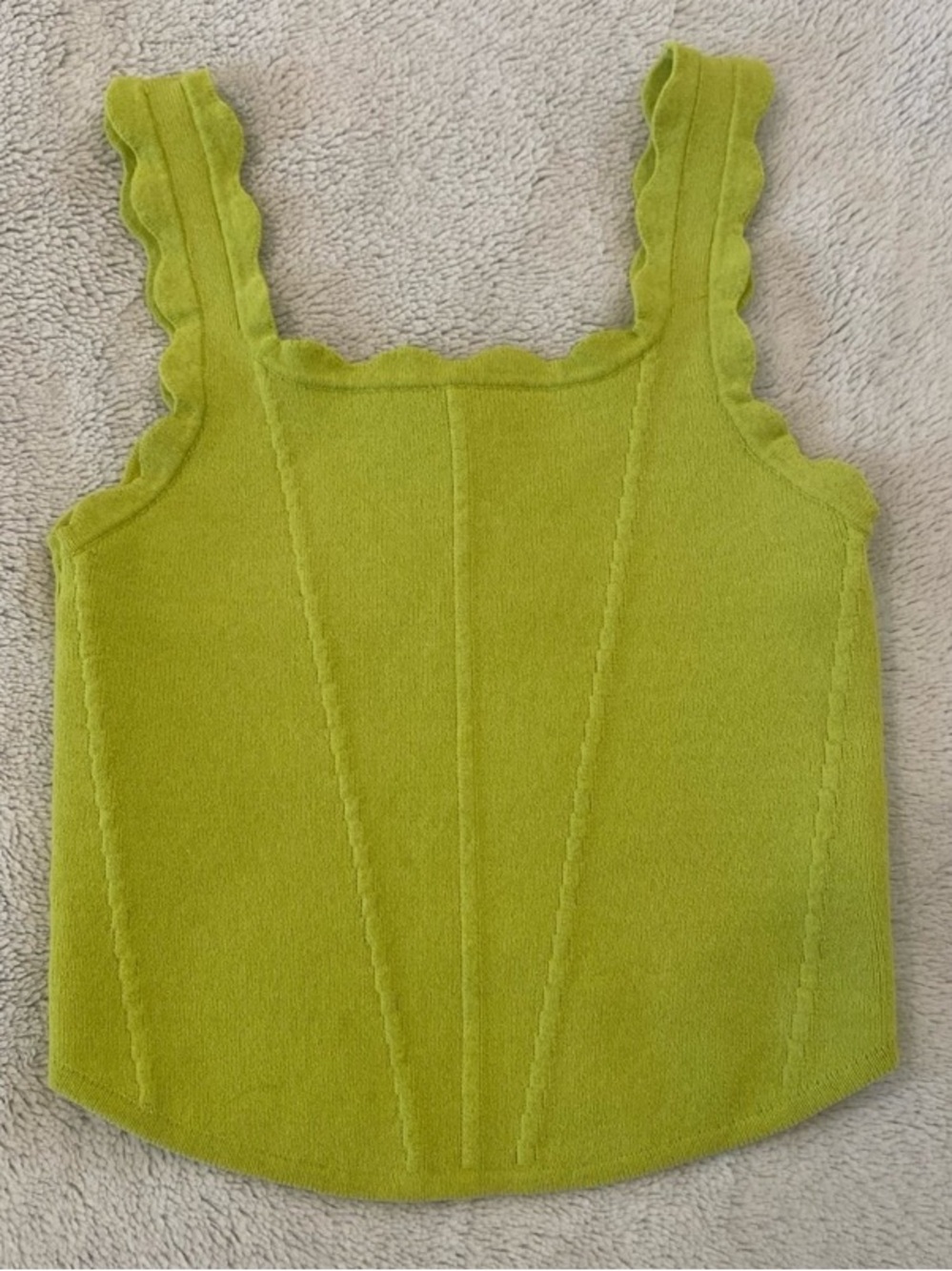 Art Class Girls L 10/12 Lime Green Ruffle Tank Top